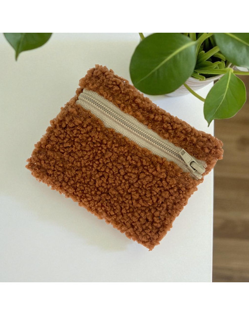 Pochette XS, "Bouclette" terra