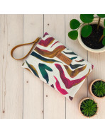 Pochette M, "Zebra" fuchsia