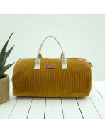 Sac polochon, "Velours côtelé" camel