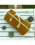 Sac polochon, "Velours côtelé" camel