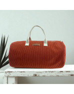 Sac polochon, "Velours côtelé" terra
