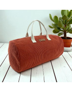 Sac polochon, "Velours côtelé" terra