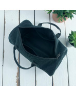 Sac polochon, "Velours côtelé" noir