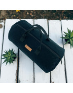 Sac polochon, "Velours côtelé" noir