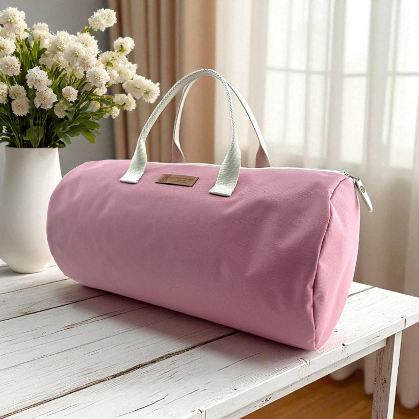 Sac polochon, "Brooklyn" rose poudré