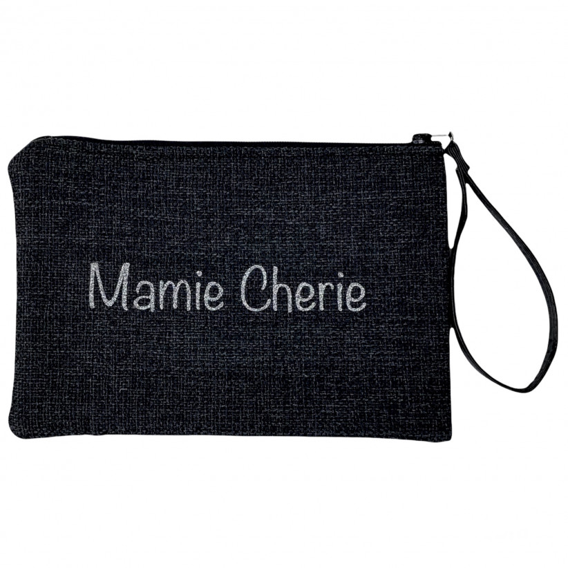 Pochette mademoiselle, "Mamie chérie", noir