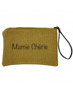 Pochette M, "Mamie chérie" anjou moutarde