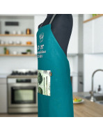 Tablier de cuisine, "Le chef en cuisine c'est moi !" pétrole