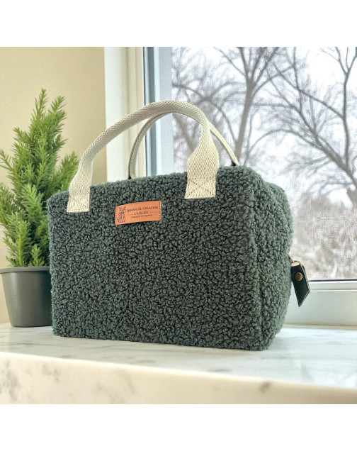 Sac isotherme Ice cube S, "Bouclette" kaki