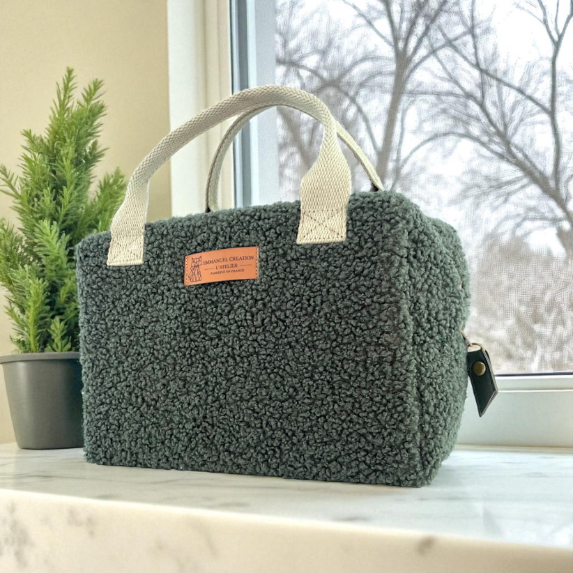 Sac isotherme Ice cube S, "Bouclette" kaki