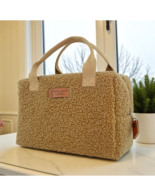 Sac isotherme Ice cube S, "Bouclette" camel