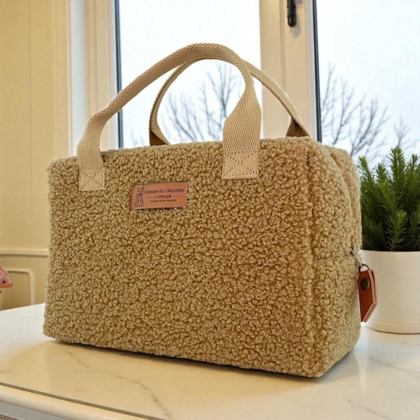 Sac isotherme Ice cube S, "Bouclette" camel