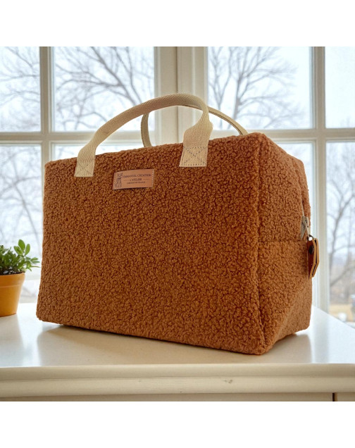 Sac isotherme Ice cube M, "Bouclette" terra