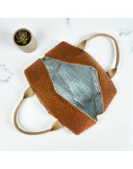 Sac isotherme Ice cube M, "Bouclette" terra