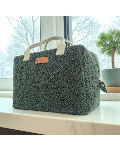 Sac isotherme Ice cube M, "Bouclette" kaki