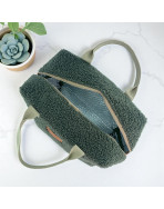 Sac isotherme Ice cube M, "Bouclette" kaki