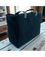 Sac Agathe, "Velours côtelé" noir