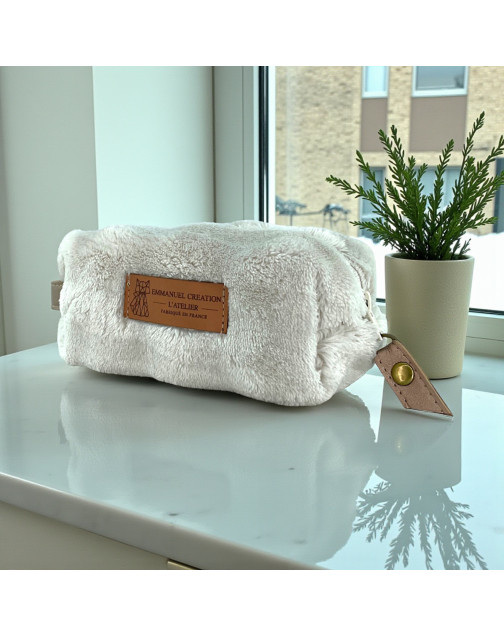 Trousse nomade XS, "Bubble" taupe