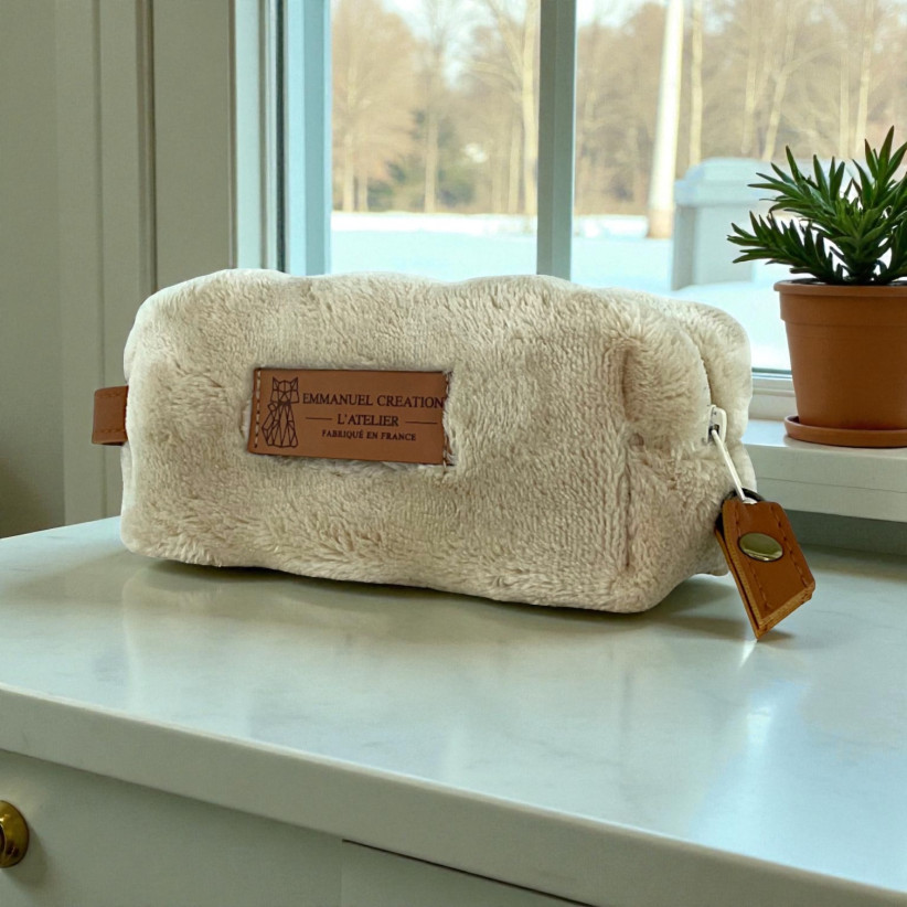 Trousse nomade XS, "Bubble" sable