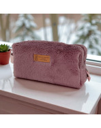 Trousse nomade S, "Fourrure" parme