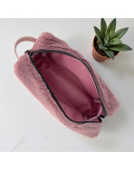 Trousse nomade S, "Fourrure" parme