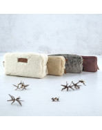 Trousse nomade S, "Fourrure" parme