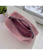 Trousse nomade M, "Fourrure" parme