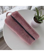 Trousse nomade M, "Fourrure" parme