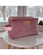 Trousse nomade M, "Fourrure" parme