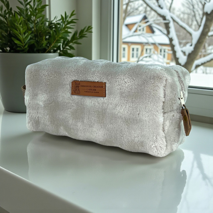 Trousse nomade S, "Bubble" taupe