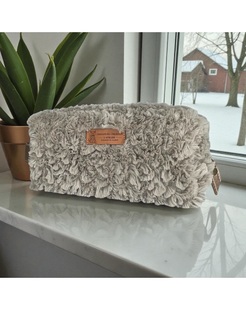 Trousse nomade S, "Courchevel" taupe