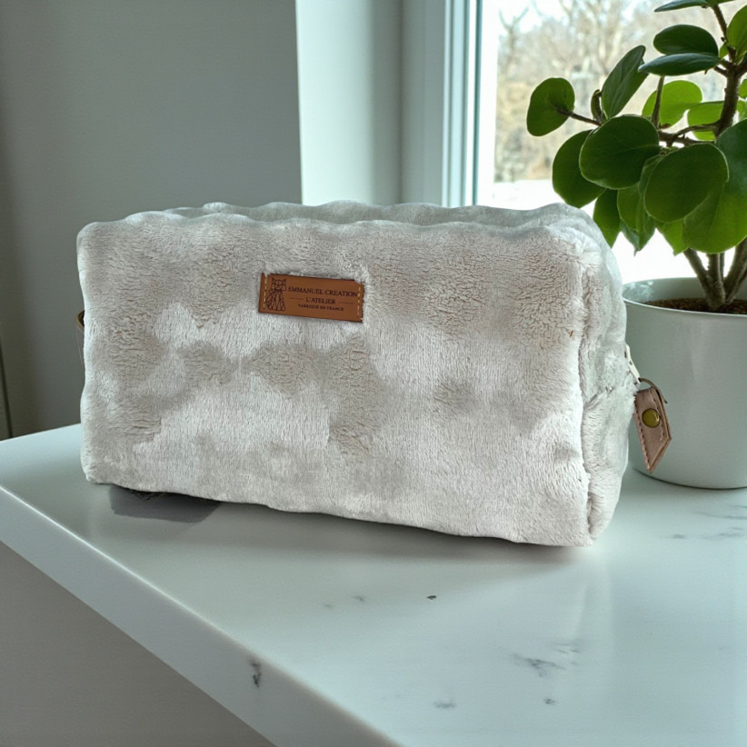 Trousse nomade M, "Bubble" taupe