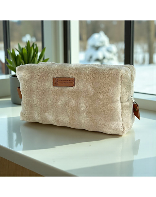 Trousse nomade M, "Bubble" sable