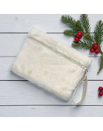 Pochette M, "Fourrure" blanc