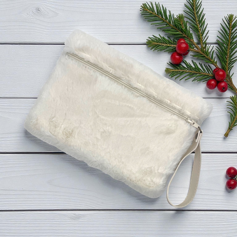Pochette M, "Fourrure" blanc