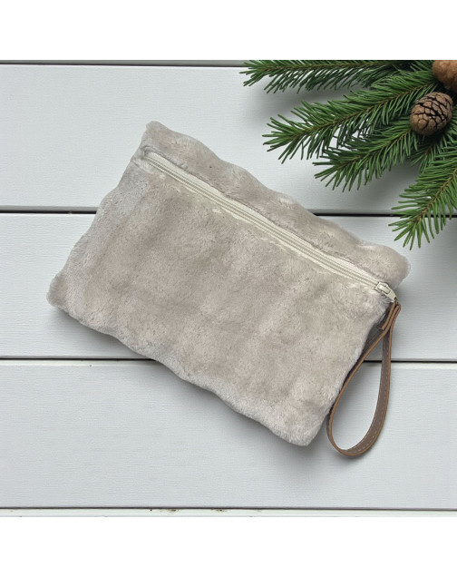 Pochette M, "Bubble" taupe