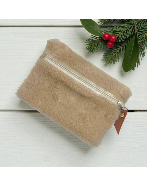 Pochette S, "Fourrure" sable