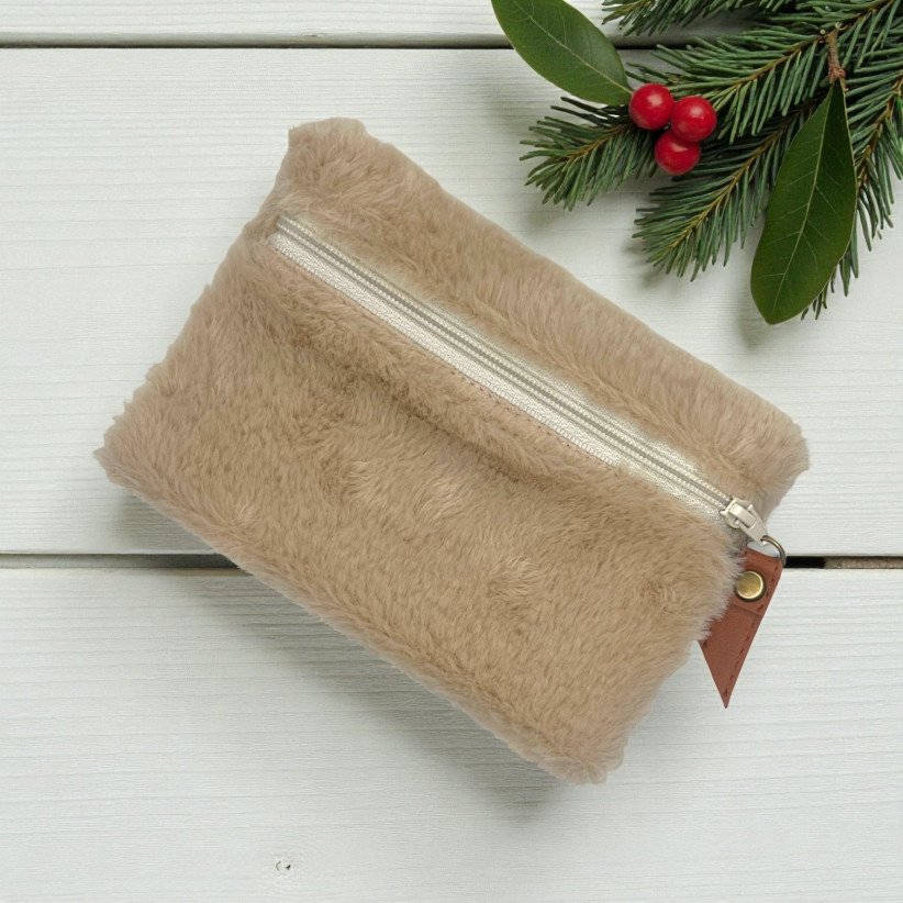 Pochette S, "Fourrure" sable