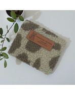 Pochette XS, "Bouclette léopard" taupe
