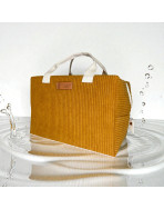 Sac isotherme Ice cube M, "Velours côtelé" camel