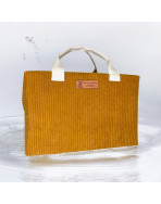 Sac isotherme Ice cube M, "Velours côtelé" camel