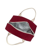 Sac isotherme Ice cube M, "Velours côtelé" lie de vin