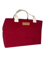 Sac isotherme Ice cube M, "Velours côtelé" lie de vin