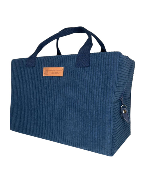 Sac isotherme Ice cube M, "Velours côtelé" marine