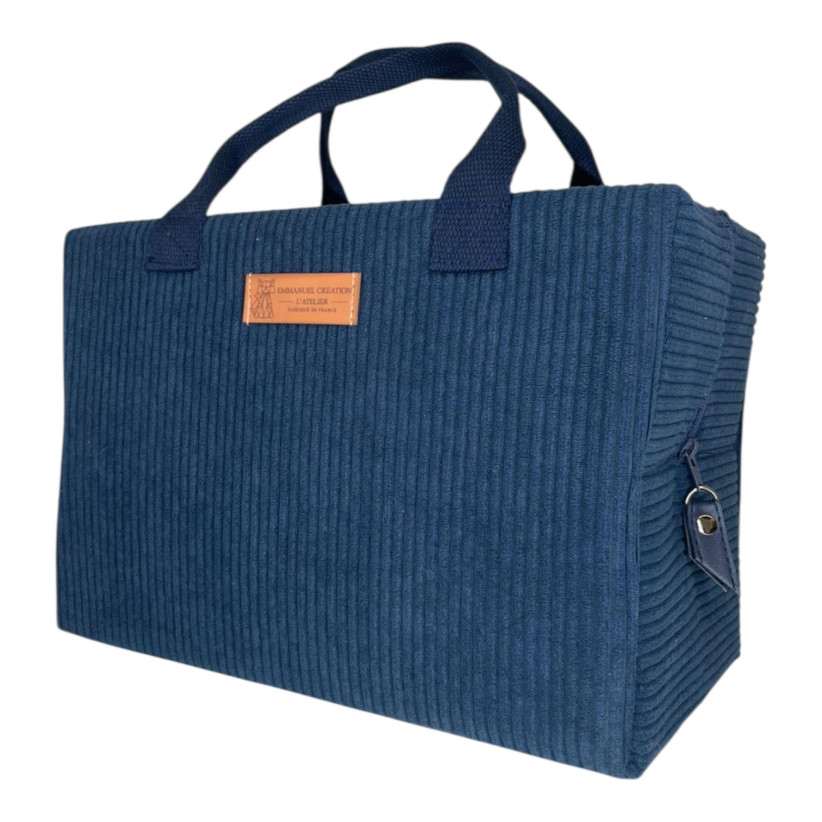 Sac isotherme Ice cube M, "Velours côtelé" marine