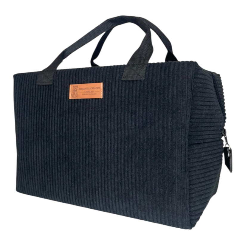 Sac isotherme Ice cube M, "Velours côtelé" noir