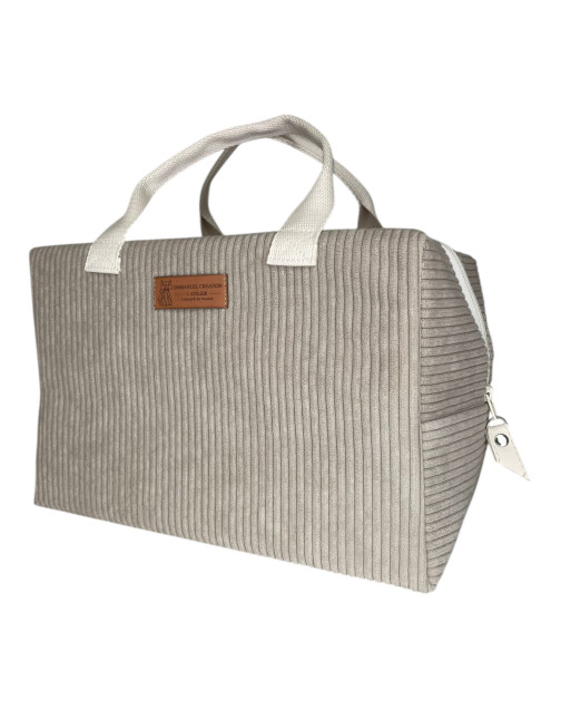 Sac isotherme Ice cube M, "Velours côtelé" taupe