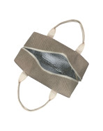 Sac isotherme Ice cube M, "Velours côtelé" taupe