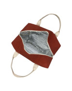 Sac isotherme Ice cube M, "Velours côtelé" terra