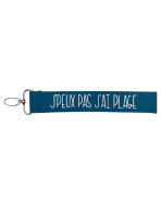 Porte clés sangle, "J'peux pas j'ai plage"